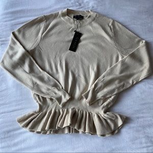 Gracia ruffle beige sweater